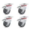 Set de roulettes - Set de 4 roulettes pivotantes avec double frein - Ø de la roue 80 à 100 mm - hauteur totale 108 à 128 mm - capacité de charge/set 360 à 540 kg