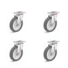 Set de roulettes - Set de 4 roulettes pivotantes - Ø de la roue 80 à 200 mm - hauteur totale 108 à 245 mm - capacité de charge/set 360 à 1050 kg