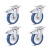 Set de roulettes - Set de 4 roulettes pivotantes très résistantes avec double frein - Ø de la roue 80 à 200 mm - hauteur totale 108 à 245 mm - capacité de charge/set 450 à 1500 kg