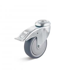 Roulette pivotante - avec double frein - Ø de la roue 80 à 150 mm - hauteur totale 111 à 185 mm - capacité de charge 80 à 100 kg
