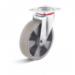 Roulette pivotante - roue polyuréthane - antistatique - roue Ø 80 à 200 mm - hauteur 108 à 245 mm - capacité de charge 180 à 500 kg