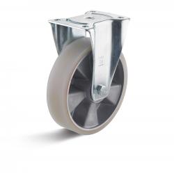 Roulette fixe très résistante - roue en polyuréthane - antistatique - Ø de la roue 80 à 200 mm - hauteur totale 108 à 245 mm - capacité de charge 180 à 500 kg