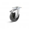 Roulette pivotante - inox - avec blocage double et roue polyamide conductrice d'électricité - Ø de roue 80 à 200 - charge max. 150 à 350 kg
