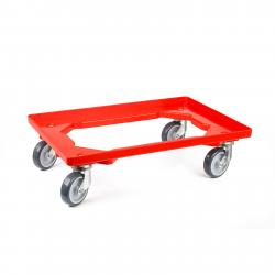 Carro de transporte Economy Line - rojo - Capacidad de carga hasta 250 kg - Diámetro de rueda 100 mm - Altura de construcción 175 mm