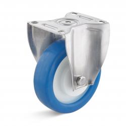 Roulette fixe - avec roue en polyuréthane élastique - pour fumoirs et chambres de cuisson - Ø roue 160 mm - largeur roue 45 mm - charge max. 300 kg