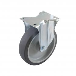 K&auml;&auml;ntyv&auml; py&ouml;r&auml; - termoplastisella py&ouml;r&auml;ll&auml; - B-BIL-TEGK-GREY - lieri&ouml;m&auml;inen - rullalaakeri - py&ouml;r&auml;n halkaisija 100-200 mm - kokonaiskorkeus 128-235 mm - kantavuus 130-300 kg - harmaa