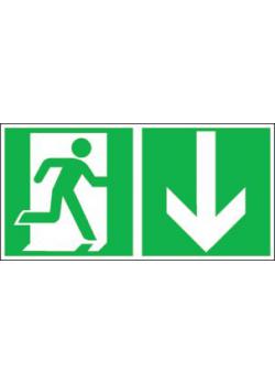 Reddingsbord "Nooduitgang rechtsaf" - EVERGLOW®