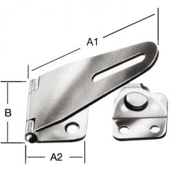Aldaba de seguridad - acero inoxidable (V2A) - con argolla (Ø11 mm) - Precio por unidad de embalaje