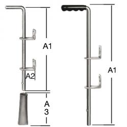 Deslizador de suelo - Ø 16 mm - con 2 soportes de guía - Precio por unidad o PU