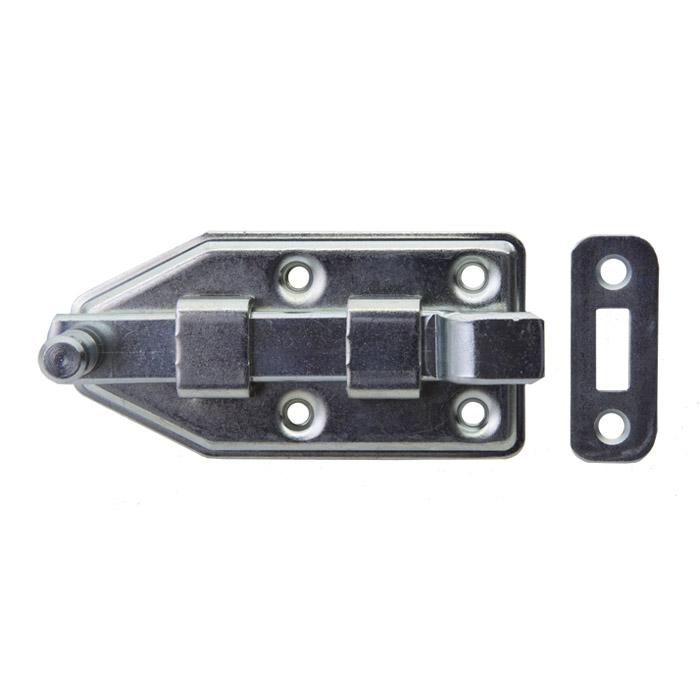 Picaporte de manivela - galvanizado - con placa de cierre - PU 10 unidades - Precio por unidad de embalaje