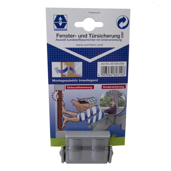 Fenster- und Türsicherung - groß -  Materialstärke 3 mm - inkl. Montagezubehör - 10 Stück - Preis per VE