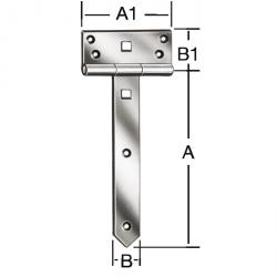 Kruisbeslag - staal - zwaar - verzinkt of kataphorese