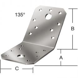 Conector de puntal - sendzimir galvanizado - ángulo 135° - espesor 2,5 mm - precio por unidad de embalaje