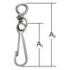 Simplex-haken - staal - vernikkeld - met wartel - VE 10 stuks - prijs per VE