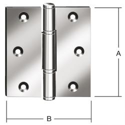 Bisagra de puerta - laminada - acero inoxidable - PU 2 piezas - Precio por PU