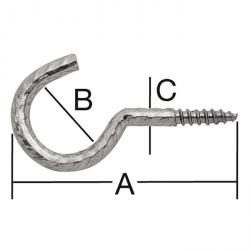 Ganchos de rosca decorativos - Acero - 60 x 18 x 5,2 mm - PU 10 unidades (5 x 2 unidades, en tarjeta) - Precio por unidad de embalaje