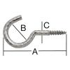 Decoratieve schroefhaken - staal - 60 x 18 x 5,2 mm - VE 10 stuks (5 x 2 stuks, op kaart) - prijs per VE