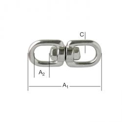 Wirbel - Auge/Auge - Edelstahl (V2A) - VE 10 Stück  - Preis per VE