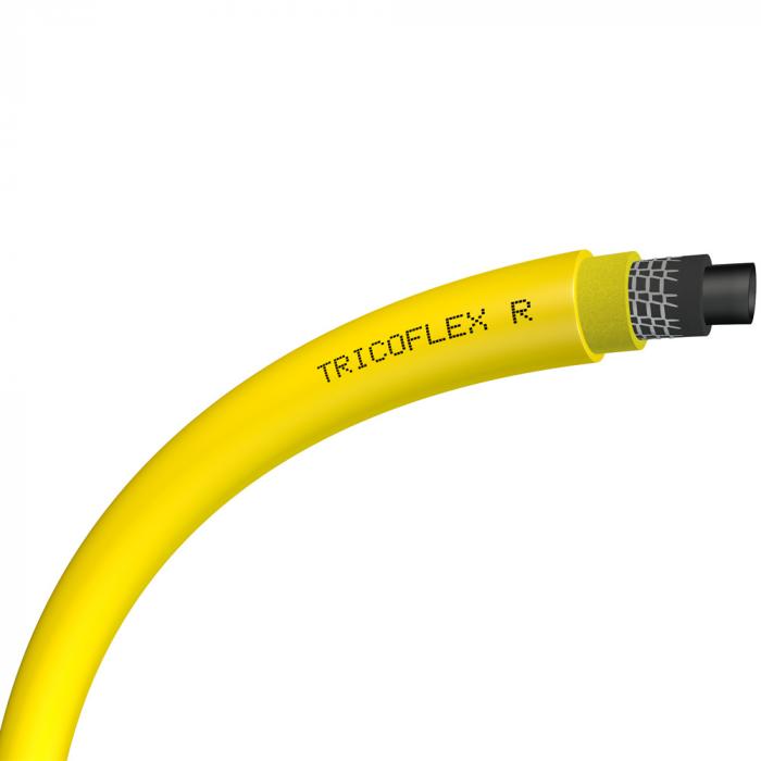 Monikerroksinen PVC-letku Tricoflex® R - kennomainen Soft&Flex-rakenne - sisä-Ø 19 - 25 mm - ulko-Ø 25,5 - 32,5 mm - pituus 50 - 100 m - väri keltainen - hinta per rulla