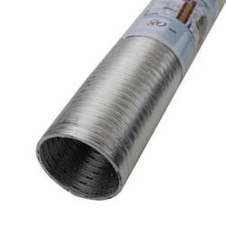 Tuyau flexible en aluminium - 1 couche - non inflammable - Ø intérieur - jusqu'à 350 °C - rouleau de 2,5 m