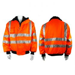 Hoge zichtbaarheid pilotenjas "Gustav" - maat S tot XXXL - fluorescerend oranje - EN 14058 klasse 3 - EN ISO 13688 - water-, olie- en vuilafstotend