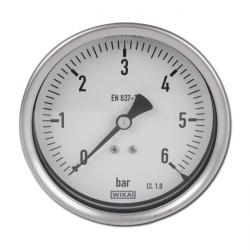 Manomètre - Ø 100 mm - raccord arrière - nickel-chrome / laiton