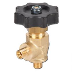Válvula de corte de escuadra - Latón prensado - Rosca exterior G 1/8" a G 3/8" - DN 4 a 8 - PN 0 a 40