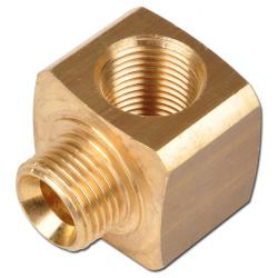 Ángulo para atornillar 90° - latón - rosca cilíndrica/métrica interior y exterior M5 a G 1/2" - PN 16