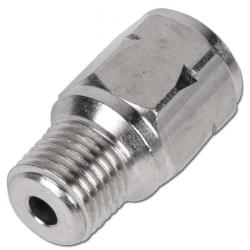 Mini zawór zwrotny - mosiądz niklowany - ze sprężyną - gwint zewnętrzny R 1/8" do R 3/8" do gwintu wewnętrznego Rp 1/8" do Rp 3/8" - PN 10