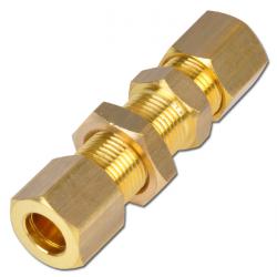 Klemring-schroefverbinding voor scheidingswand - messing - buis-Ø 4 tot 16 mm - metrische schroefdraad voor scheidingswand - PN 76 tot 150