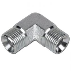 Hoekverbinding 90° - verzinkt staal - 60°-afdichtingsconus - 2 cil. buitenschroefdraad G 1/8" tot G 2" - PN 175 tot 400