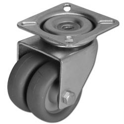 Podwójna rolka aparatu - koło termoplastyczne - Ř koła 50 do 75 mm - wysokość konstrukcyjna 74 do 102 mm - nośność 80 do 100 kg