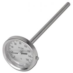 Termometr bimetaliczny - poziomy - stal nierdzewna - kl. 1.0