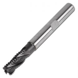 Fraise d'&eacute;bauche HSS Co5 TiAIN - pour l'acier, l'inox, les alliages de titane - DIN 844-K - Type NR - 4 ar&ecirc;tes de coupe - &agrave; coupe centrale