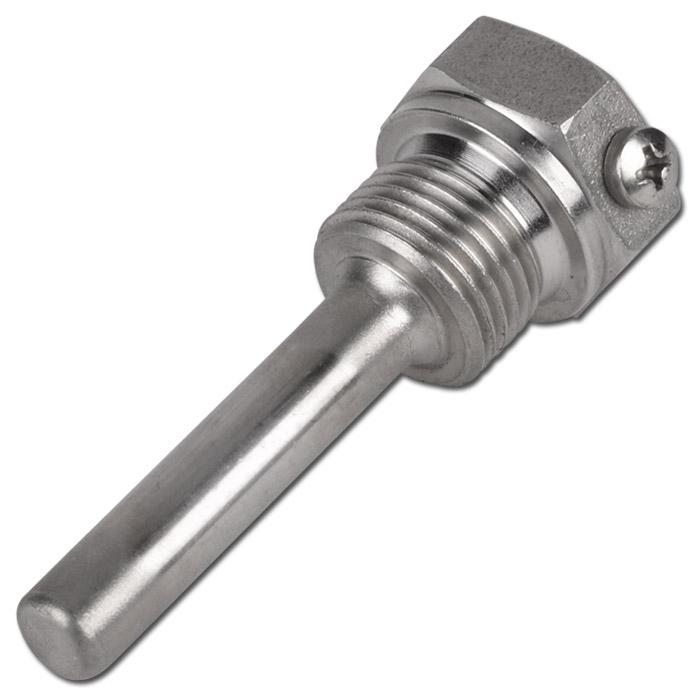 Rura ochronna - ze śrubą zaciskową do termometru bimetalicznego typu A - kołnierz 18 mm