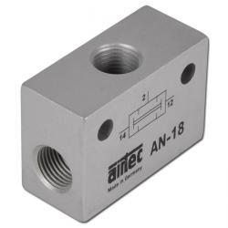 Válvula Y - Aluminio anodizado - Diseño de precisión - Rosca interior M5 a G 1/8" - Caudal hasta 280 l/min - PN -0.95 a 10