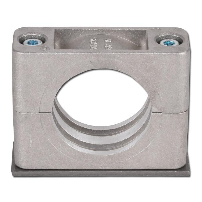 Obejma do rur - aluminiowa - z przyspawaną płytką - seria lekka 1 do 6 - rura Ø 6 do 50,8 mm - cena za sztukę