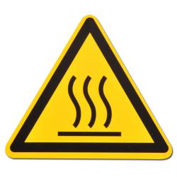 Waarschuwingsbord "Hete oppervlak" - zijlengte 5-40 cm