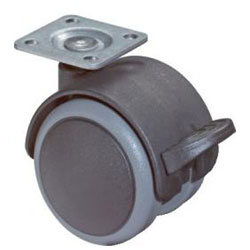 Rueda para muebles - plástico - con placa atornillable - rueda Ø 50 mm - altura de construcción 64 mm - capacidad de carga 50 kg