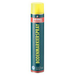 E-COLL Spray para marcado de suelos - boquilla pulverizadora superior (180°) - amarillo/blanco - 750ml - PU 6 unidades - Precio por unidad de embalaje