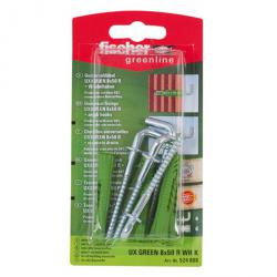 Universal Plug UX GREEN 8 x 50 R WH K - med kant och vinkelhake - SB-kort