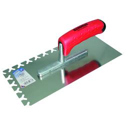 Glättekelle ERGO-TOP Papillon - getand - roestvrij staal - bladlengte 280 mm - bladbreedte 130 mm - 2K-handgreep