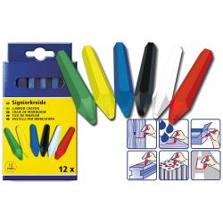 Marking chalk - wax chalk - 4 colors - 12 pieces