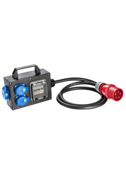 CEE-adapterbox - med CEE-stickpropp 32 A - med säkring - längd 2m