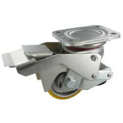 Blokkeerbare rol met heffunctie - PU-wiel - wiel-Ø 80 mm - bouwhoogte 118 tot 123 mm - draagvermogen 400 kg