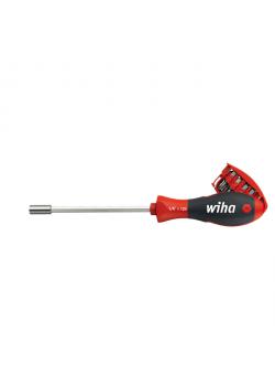 Skrutrekker med bitmagasin - Series 3809 01-02 - Form D 6,3 - 1/4 tommer - magnetisk - 8 bits inkludert