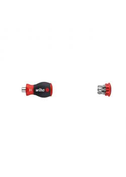 Skrutrekker med bitmagasinet Stubby - serie 3801 04 - 1/4 tommer - magnetisk - 6 bits inkludert