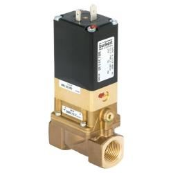 2/2-drożny zawór elektromagnetyczny - typ 5282 - sterowany serwomechanizmem - mosiądz - G 1/2" - 24 V - 0,20 do 10 bar - 0 do 80 °C - NW 13