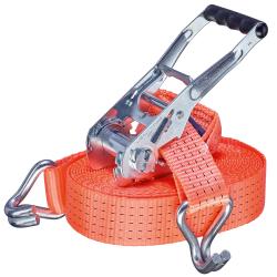 Ratelsjorriem TECTOR® - 2-delig met puntige haak - 50 mm - oranje - lengte 8 m - prijs per stuk