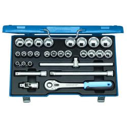 Steeksleutelset - aandrijving 1/2" - 28-delig - 6-kant UD-profiel - 10 tot 36 mm
